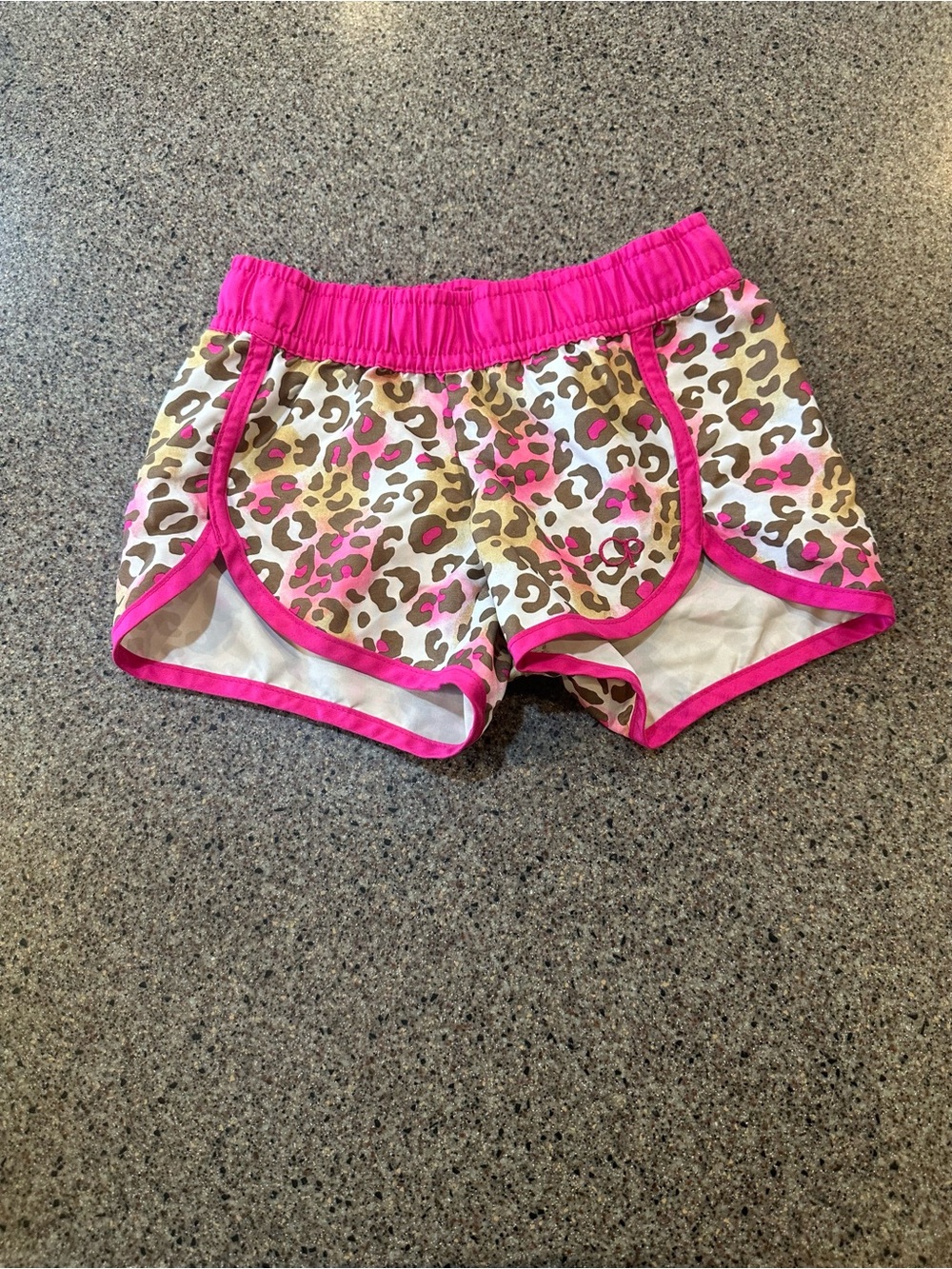 Girls' Pink Leopard Print Active Shorts